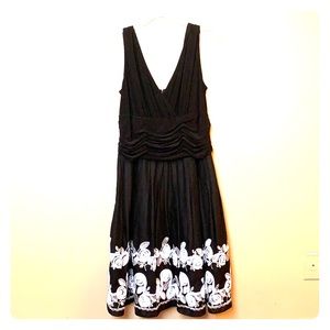 Black and white floral dress